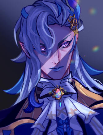 Neuvillette (Genshin Impact) fanart, 2023.